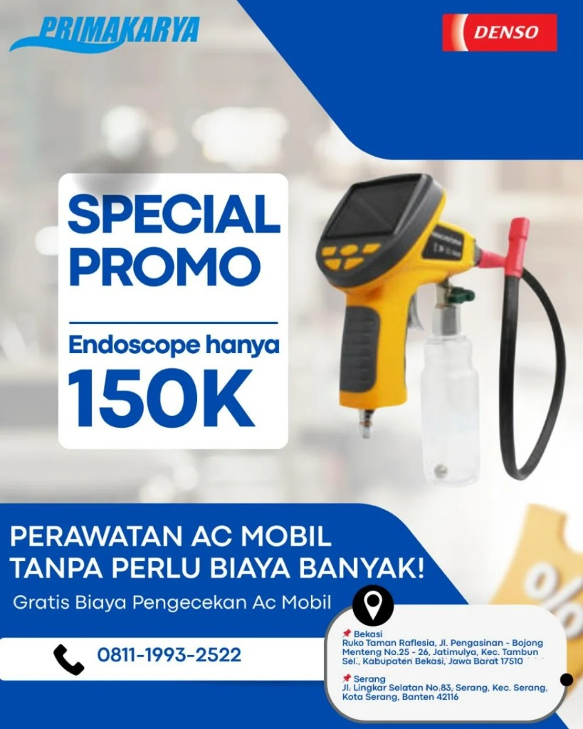 PROMO SPESIAL ENDOSCOPE AC MOBIL CUMA 150K!